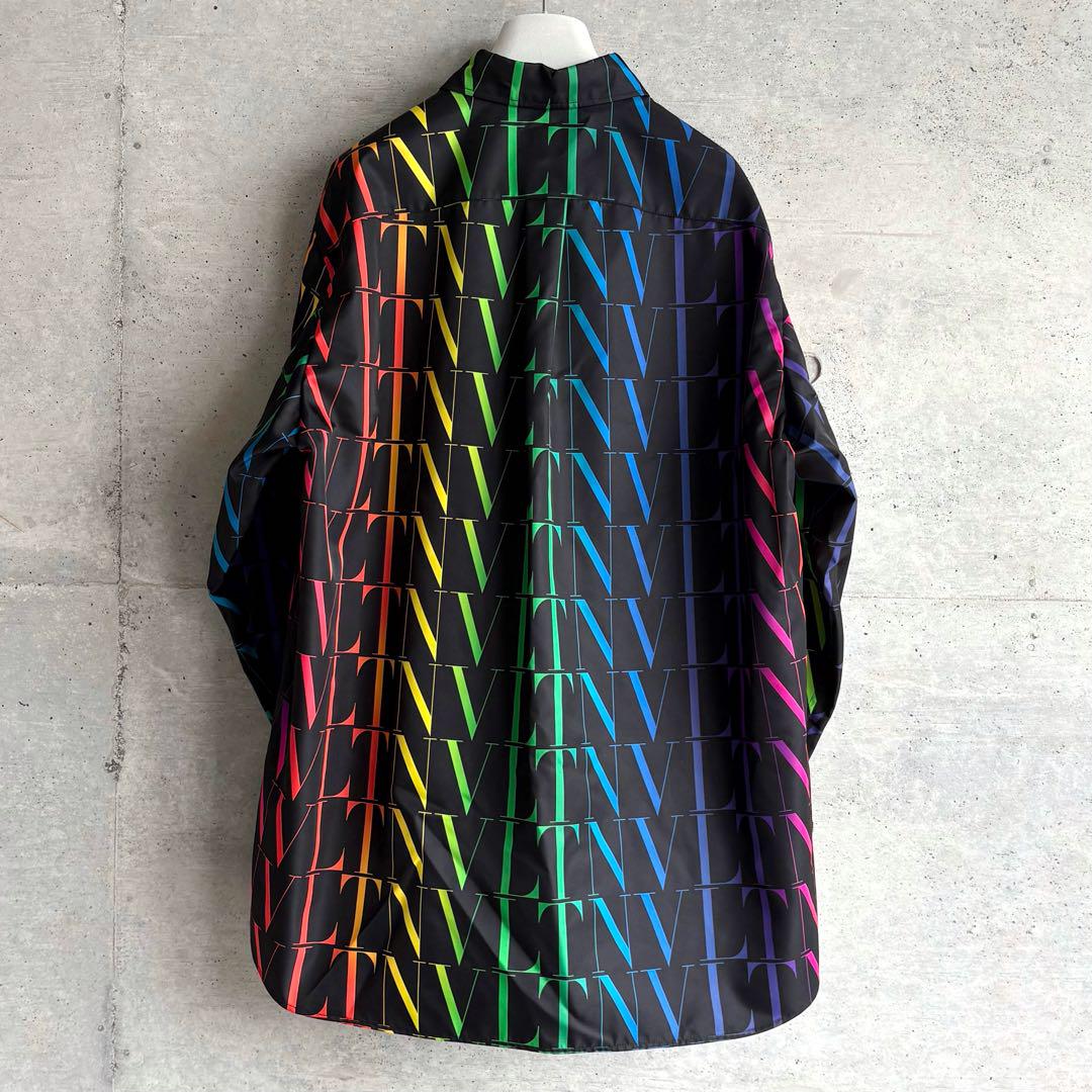 美品 VALENTINO VLTN レインボーロゴ シャツジャケット 50
