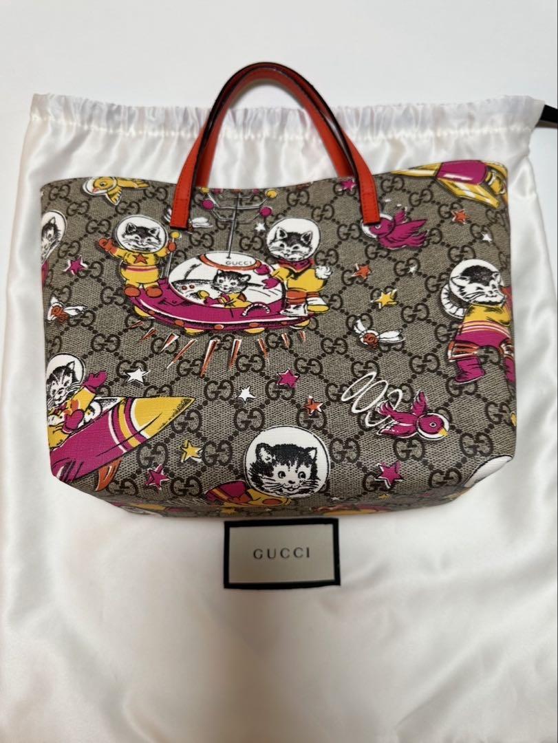 GUCCI バッグ　キッズバッグ　スペースキャット GUCCI GUCCIグッチチルドレンGGスペースキャットトートバッグ