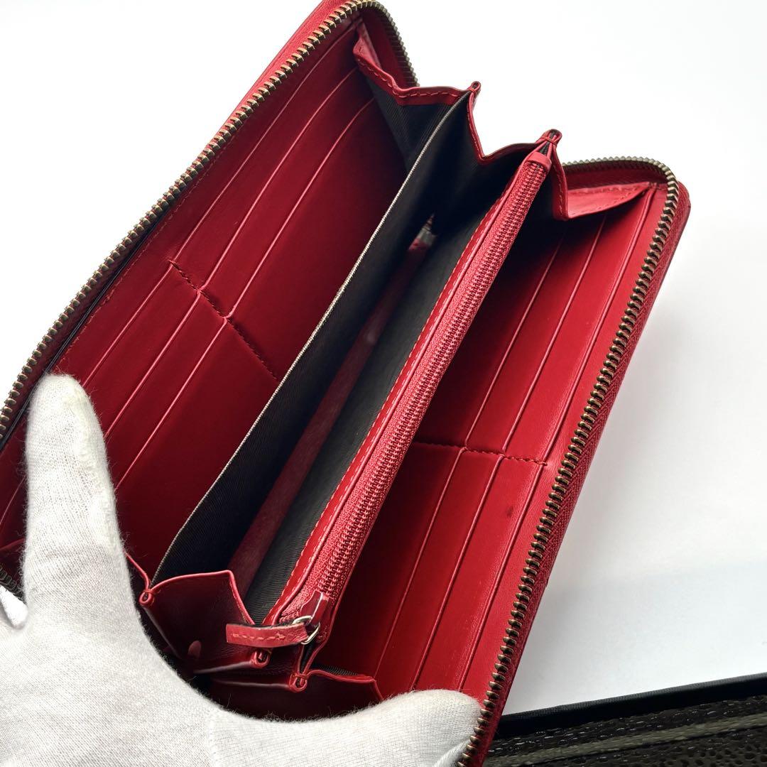 美品✨希少 グッチ GGマーモント キルティング ラウンドファスナー レッド