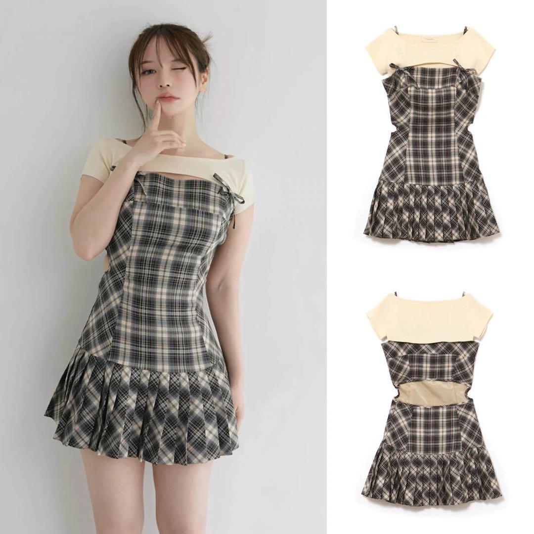 Andmary Karen check mini dress（andmary Karen check mini