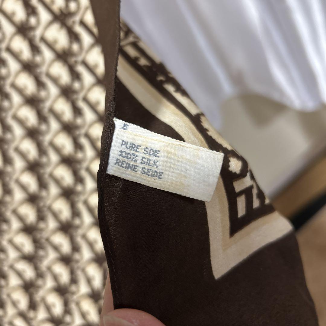 Christian Dior シルクスカーフ ブラウン