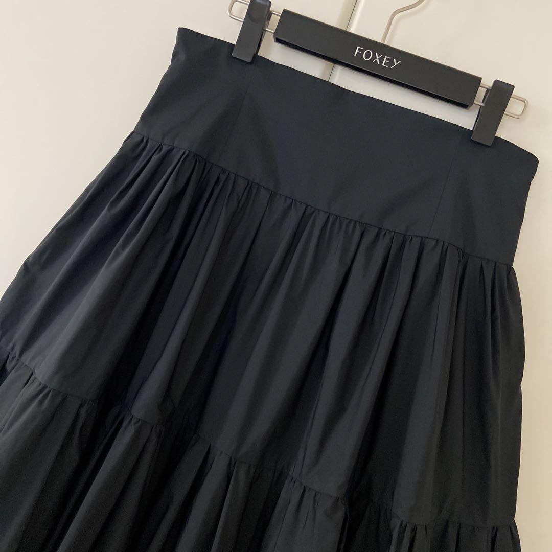 ♡美品♡ FOXEY 希少 42 タキシード スカート ブラック 黒