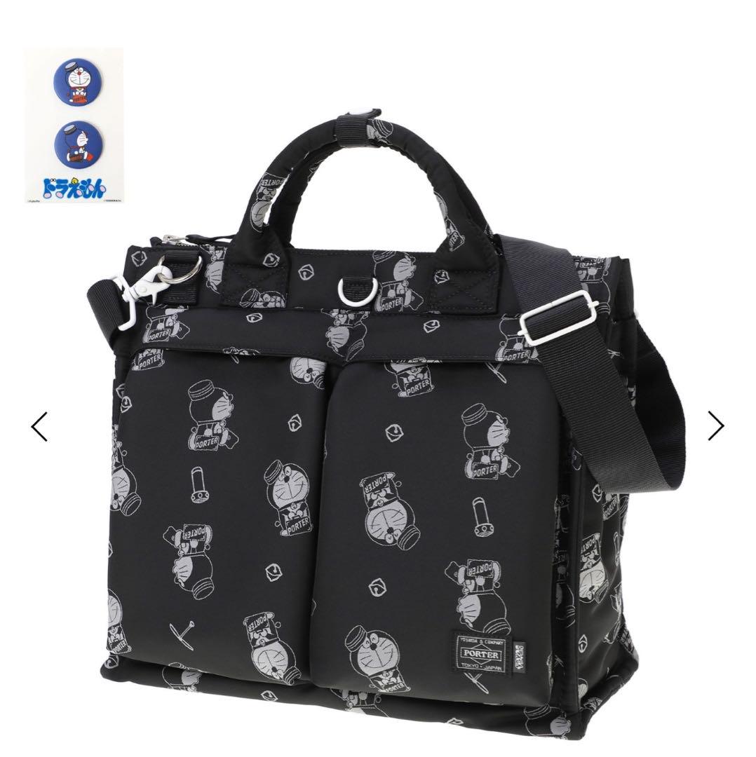 ドラえもん × PORTER 2WAY TOTE BAG 缶バッヂ