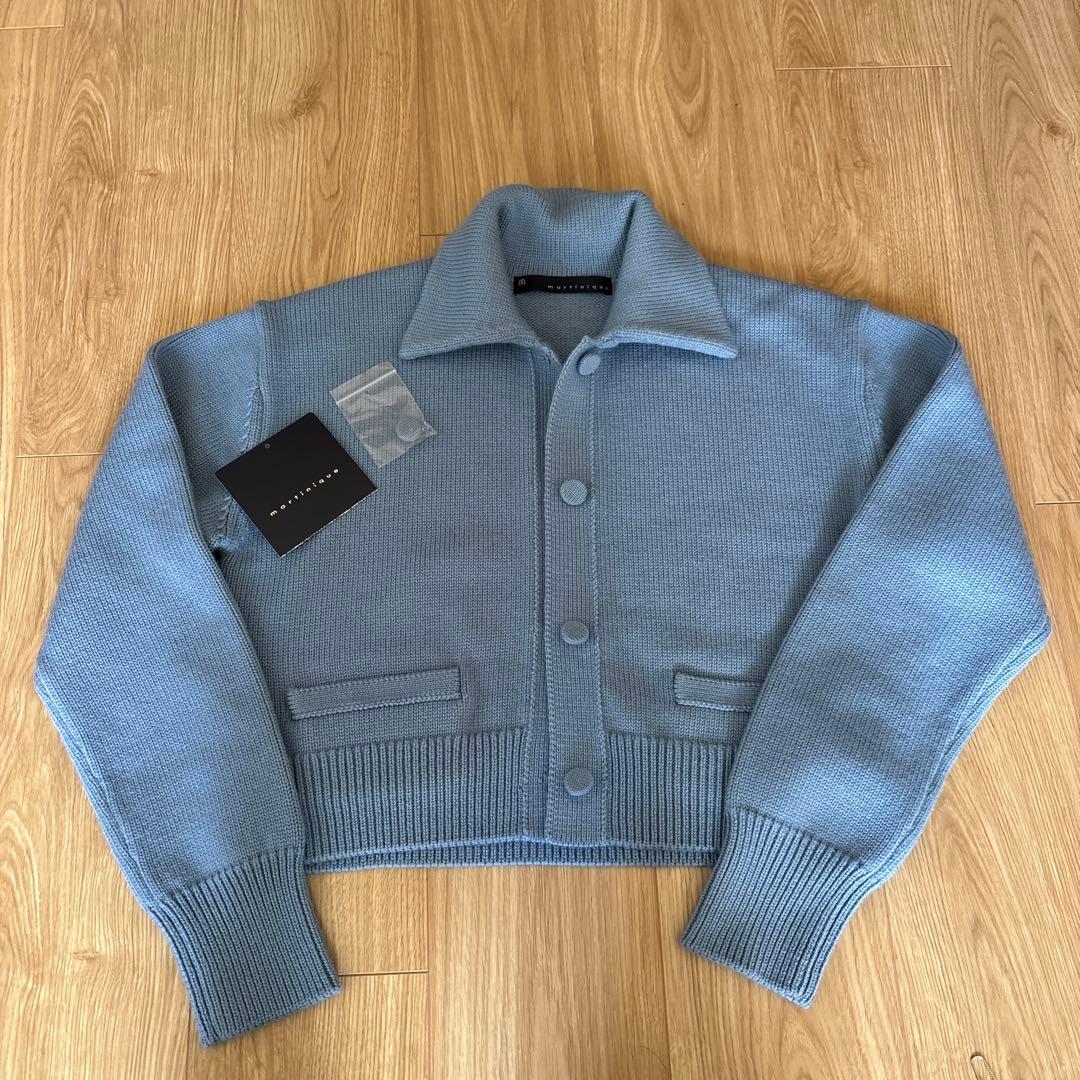 ブルー カーディガンM・martinique
