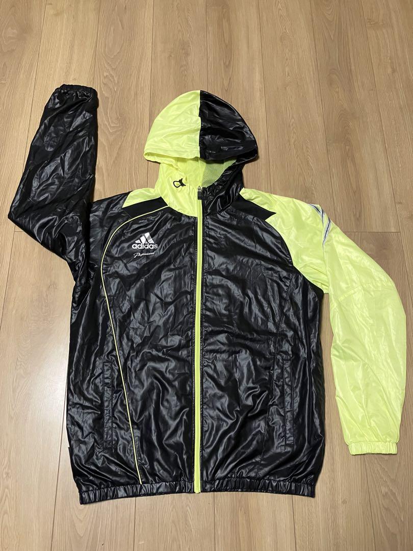 美品 アディダスプロフェッショナルセットアップ 上下 メンズM ナイロン 黒黄銀