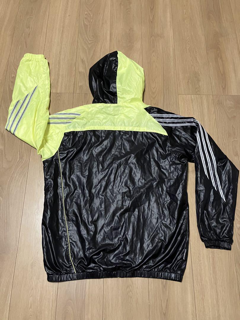 美品 アディダスプロフェッショナルセットアップ 上下 メンズM ナイロン 黒黄銀