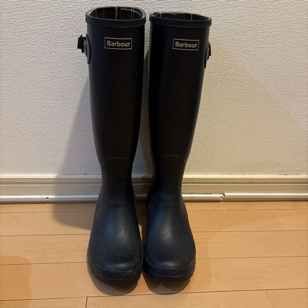 Barbour  長靴 BARBOURバブアー 長靴 レインブーツ uk4 23cm ネイビー - メルカリ