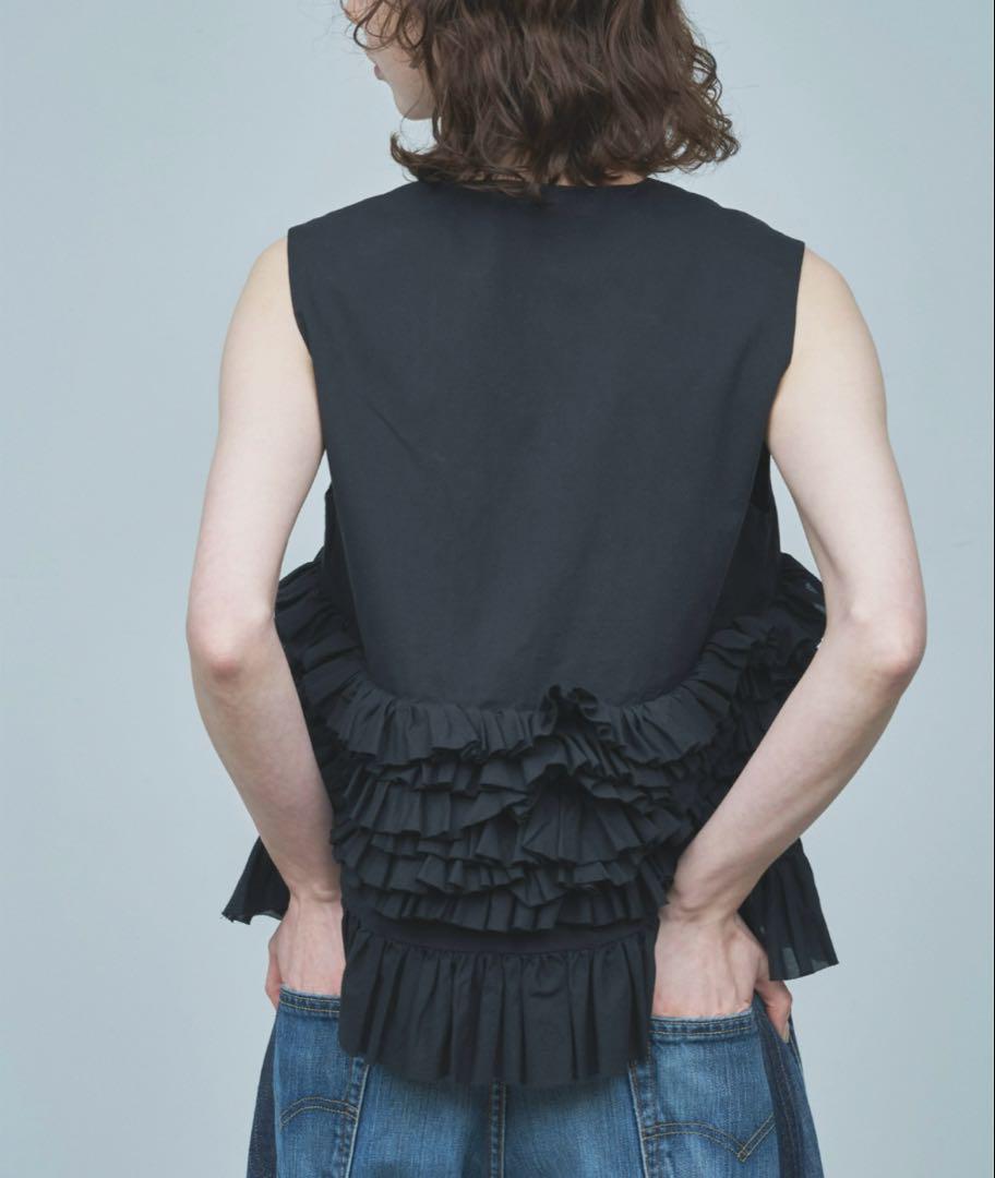 HERITANOVUM ラッフルベスト ブラック