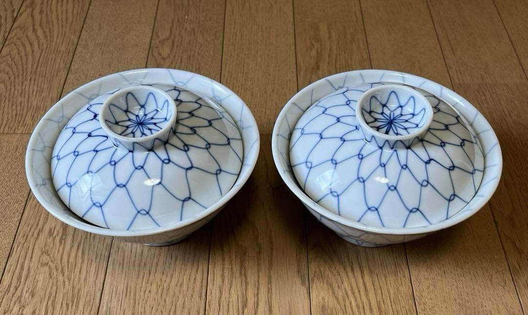 網目柄蓋付きどんぶり2客セット