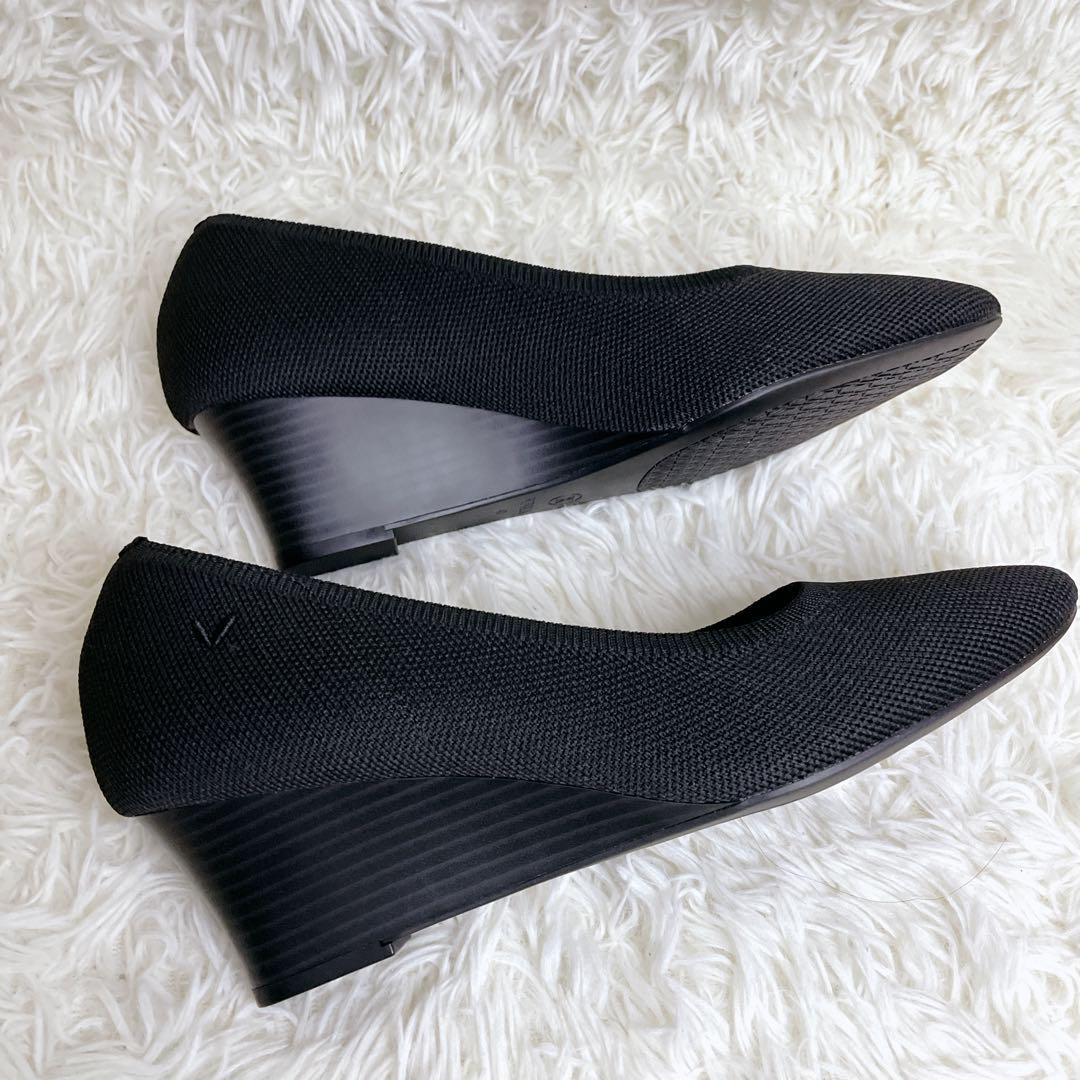 黒 メッシュパンプス