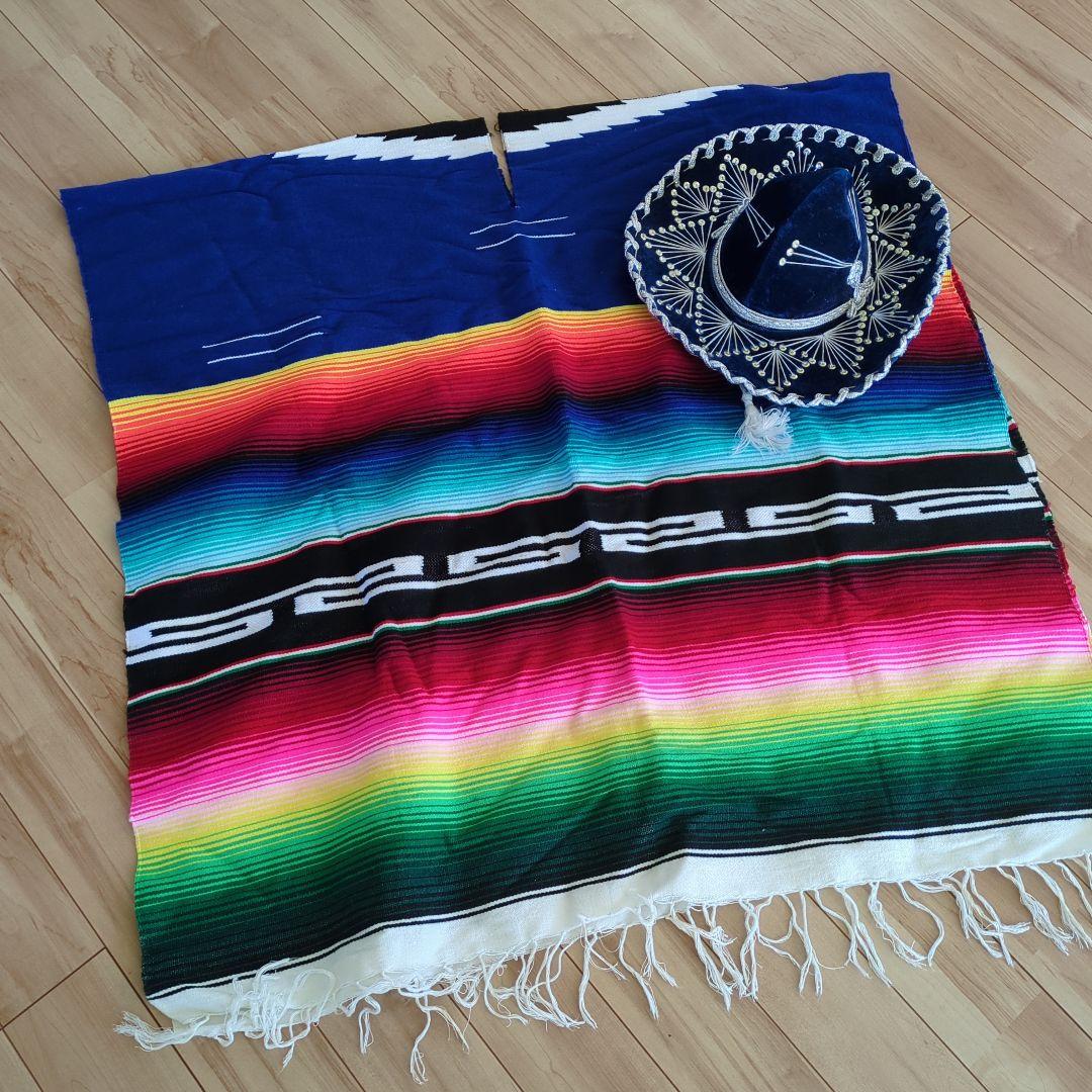 アンティーク　メキシカンハット　ポンチョ