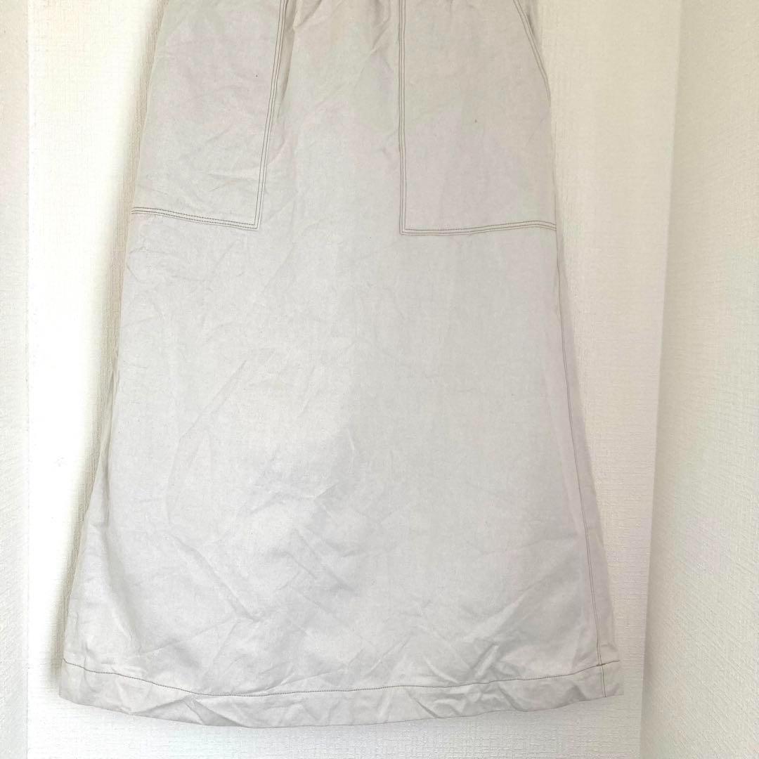 ニコルソンアンドニコルソン　リネン混スカート　オフホワイト　ロング　ウエストゴム