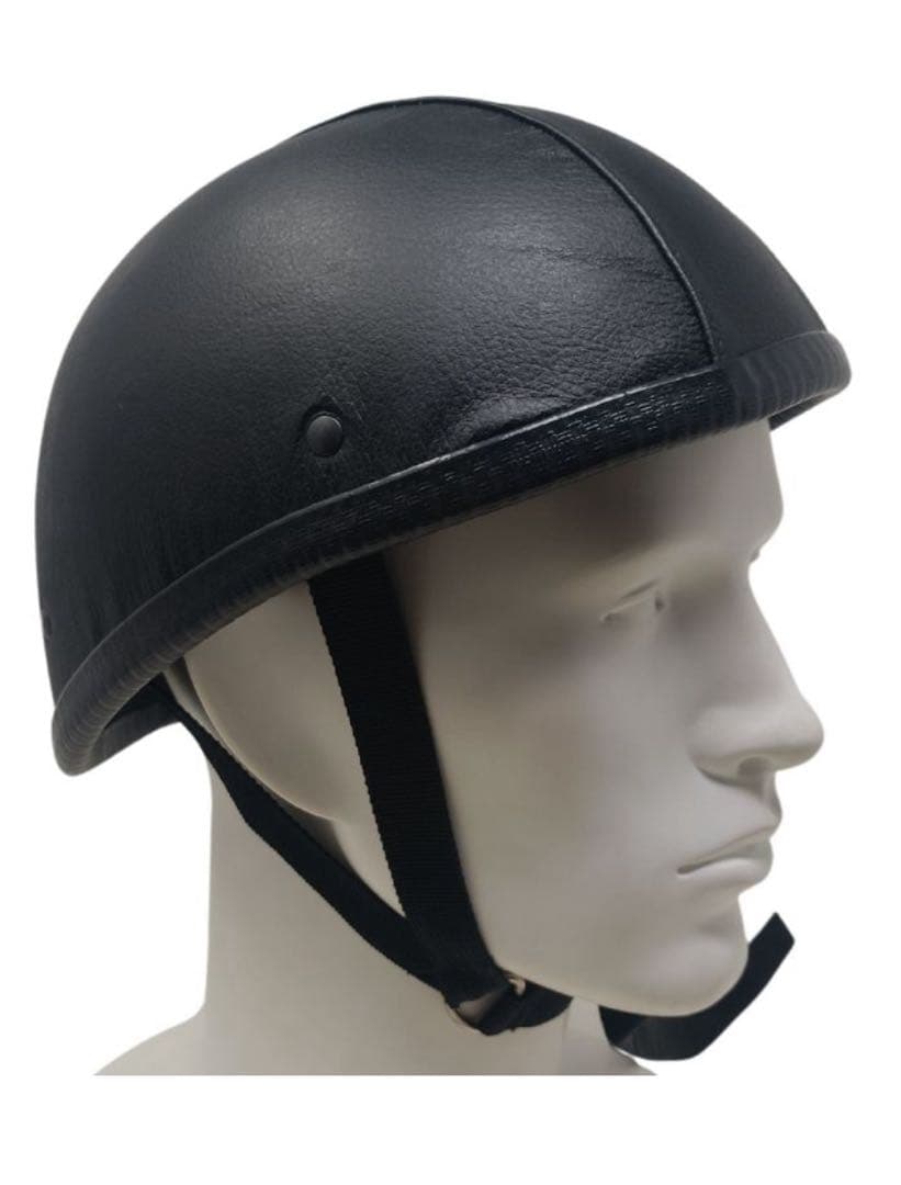 装飾用レザーハーフヘルメット（イーグル）　山羊革　レザー張り半キャップ