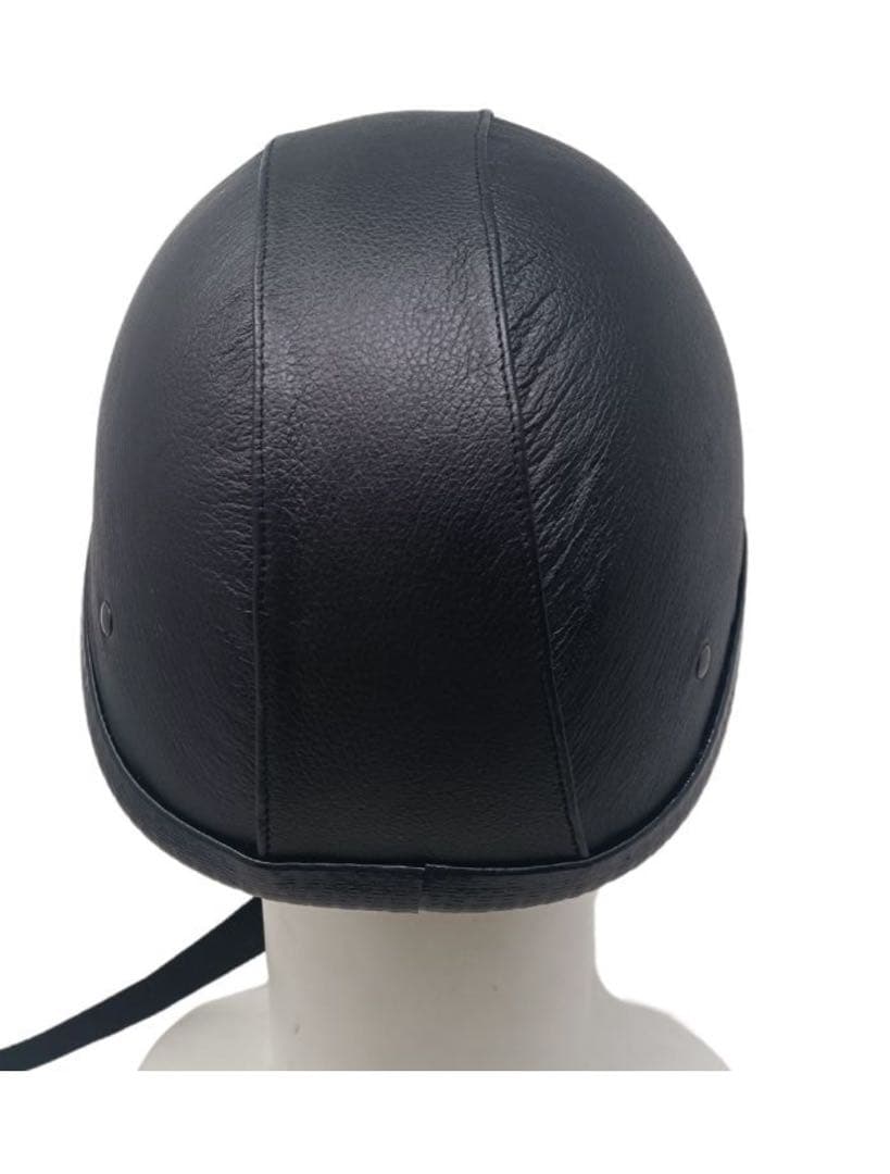 装飾用レザーハーフヘルメット（イーグル）　山羊革　レザー張り半キャップ