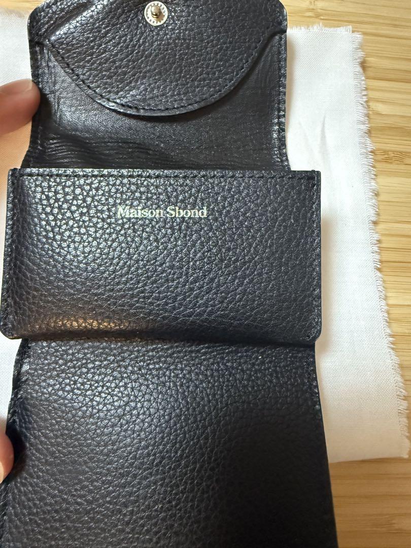 Maison Sbond 黒 レザー 折り財布 - メルカリ