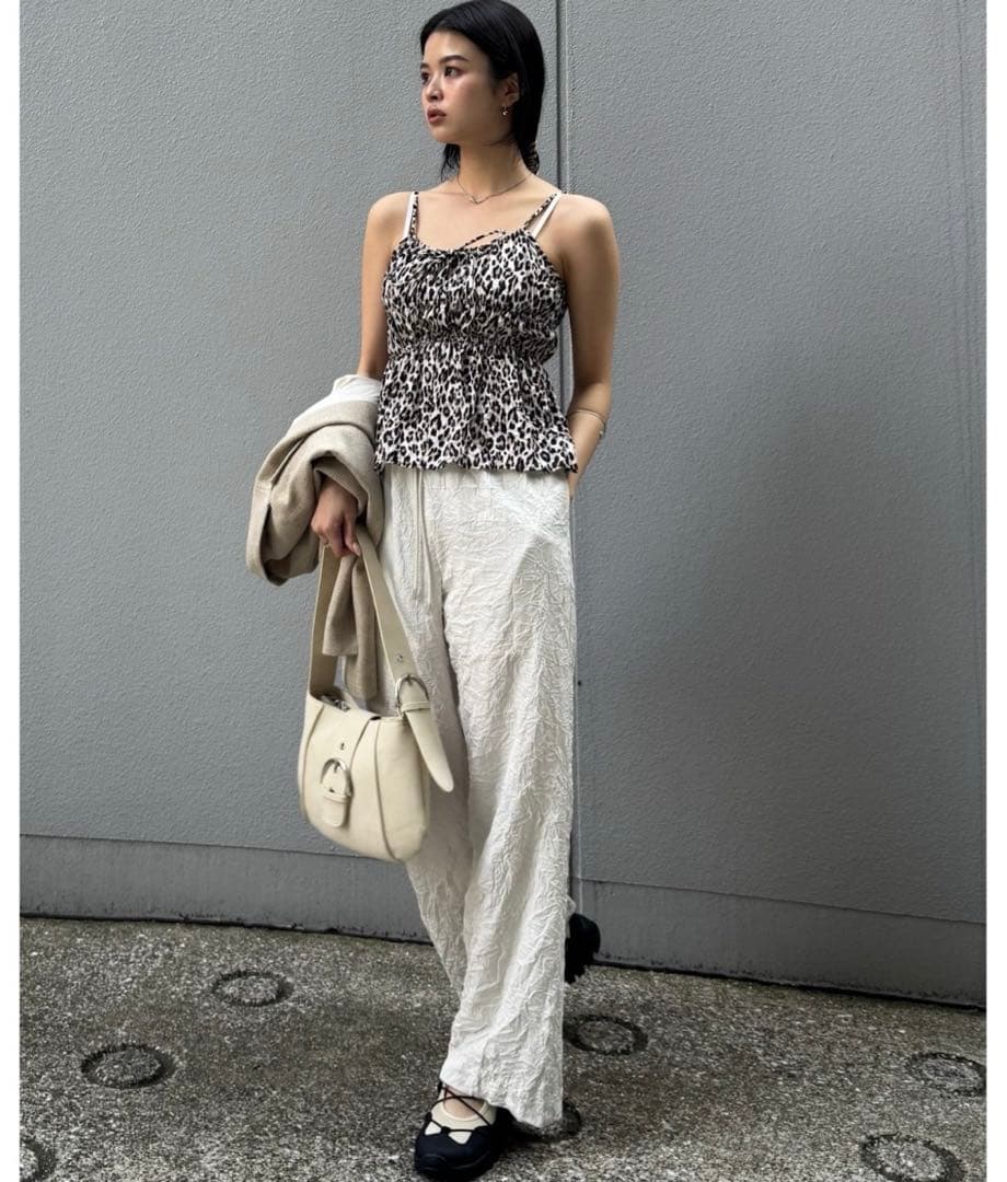 moussy レオパード柄サテンキャミFREE SIZE