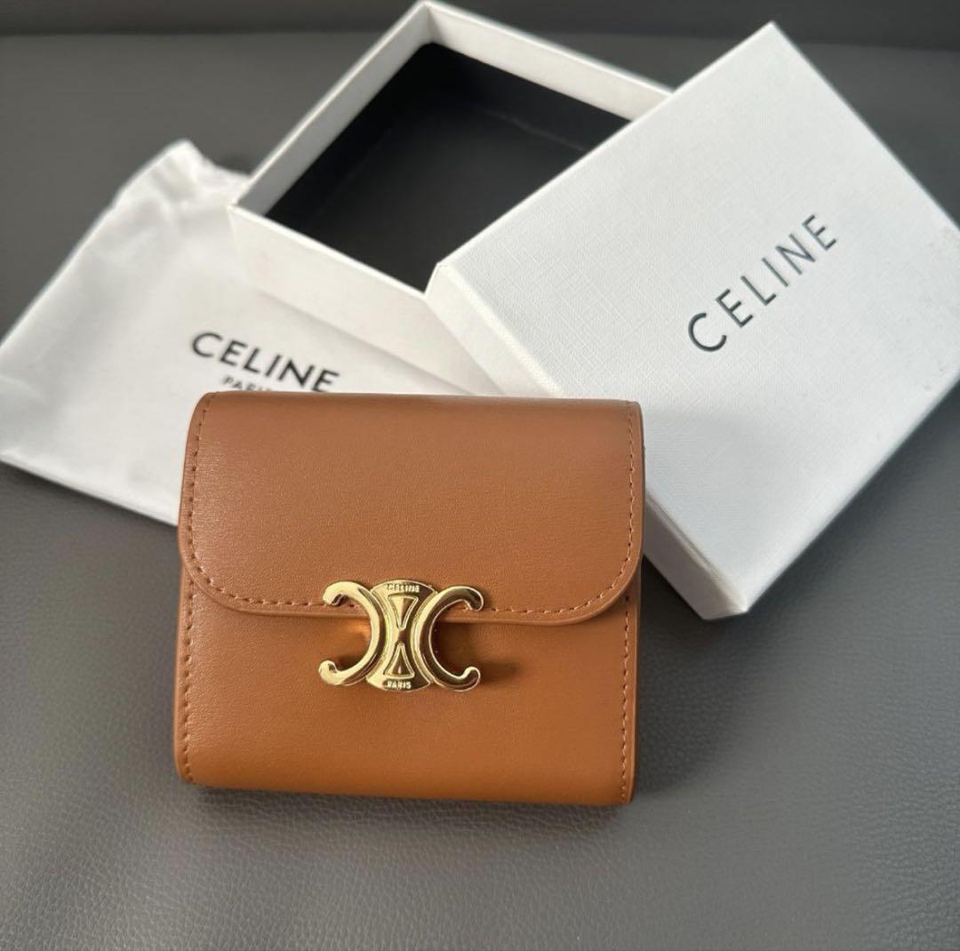 美品 CELINEスモールトリフォールドウォレット 3つ折り財布