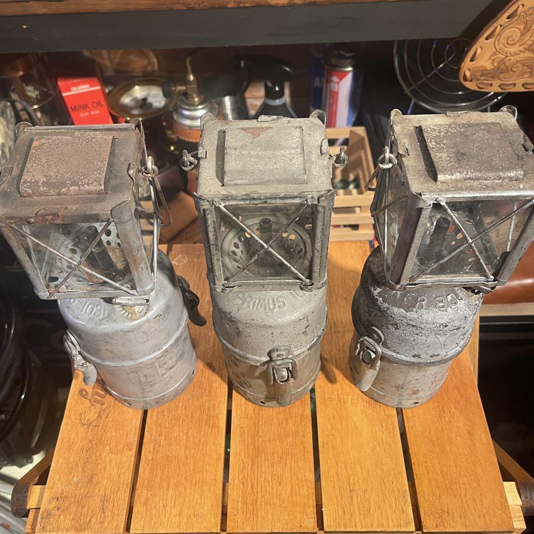 激レア　スウェーデン軍　カーバイドランタン　3セット　ジャンク品