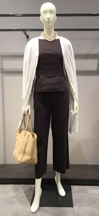 Theory luxe 19ss リネンワイドクロップドパンツ コーヒービーン