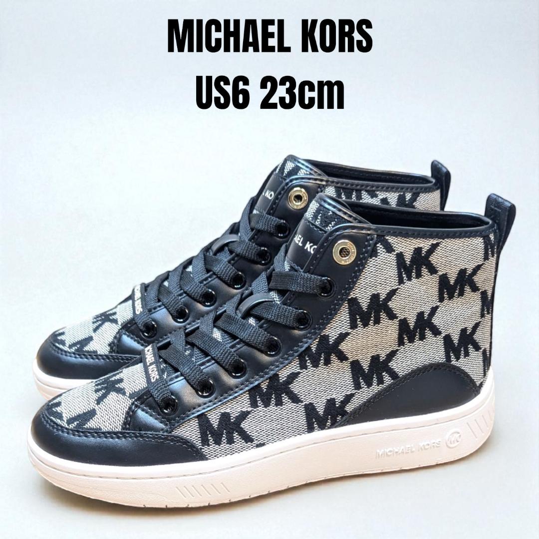 ほぼ未使用 MICHAEL KORS マイケルコース MK総柄 ハイカット 23