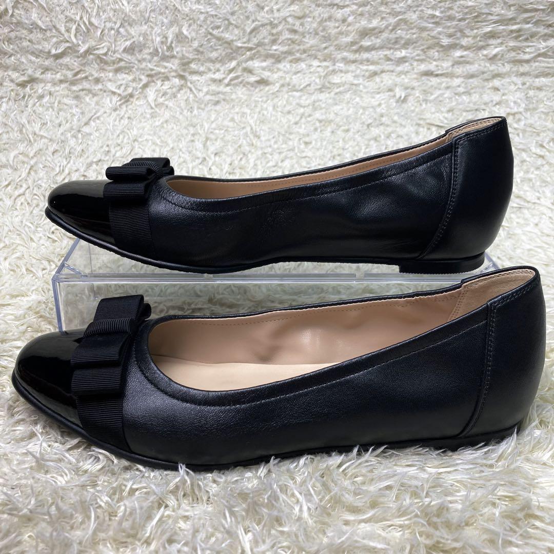 めぐみ様 未使用✨ DIANAレザーパンプス 本革 ローヒール 黒 24.5 DIANA レザー ポインテッド パンプス ヒール 黒 ブラック 24.5cm