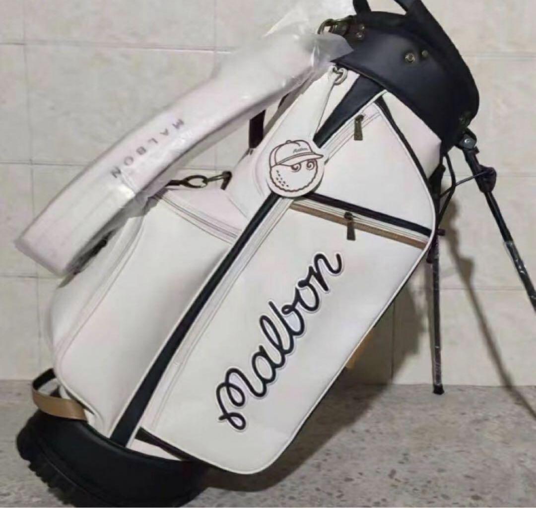 malbon golf マルボン ゴルフ キャディバッグ ホワイト ゴルフバッグ