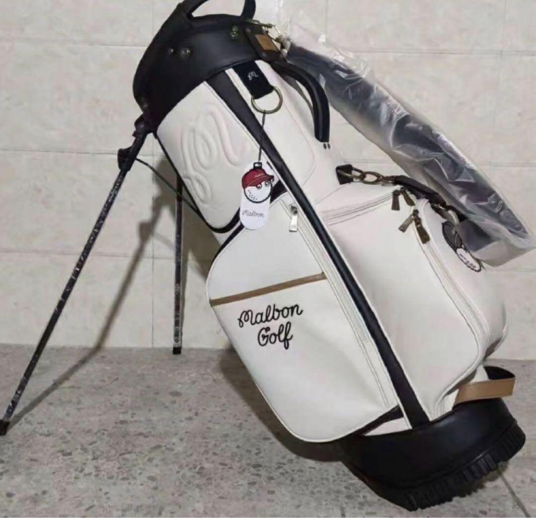malbon golf マルボン ゴルフ キャディバッグ ホワイト ゴルフバッグ