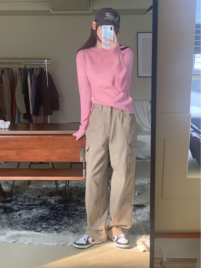 nugu カーゴ コットン ワイド パンツ デニム 韓国 画像2