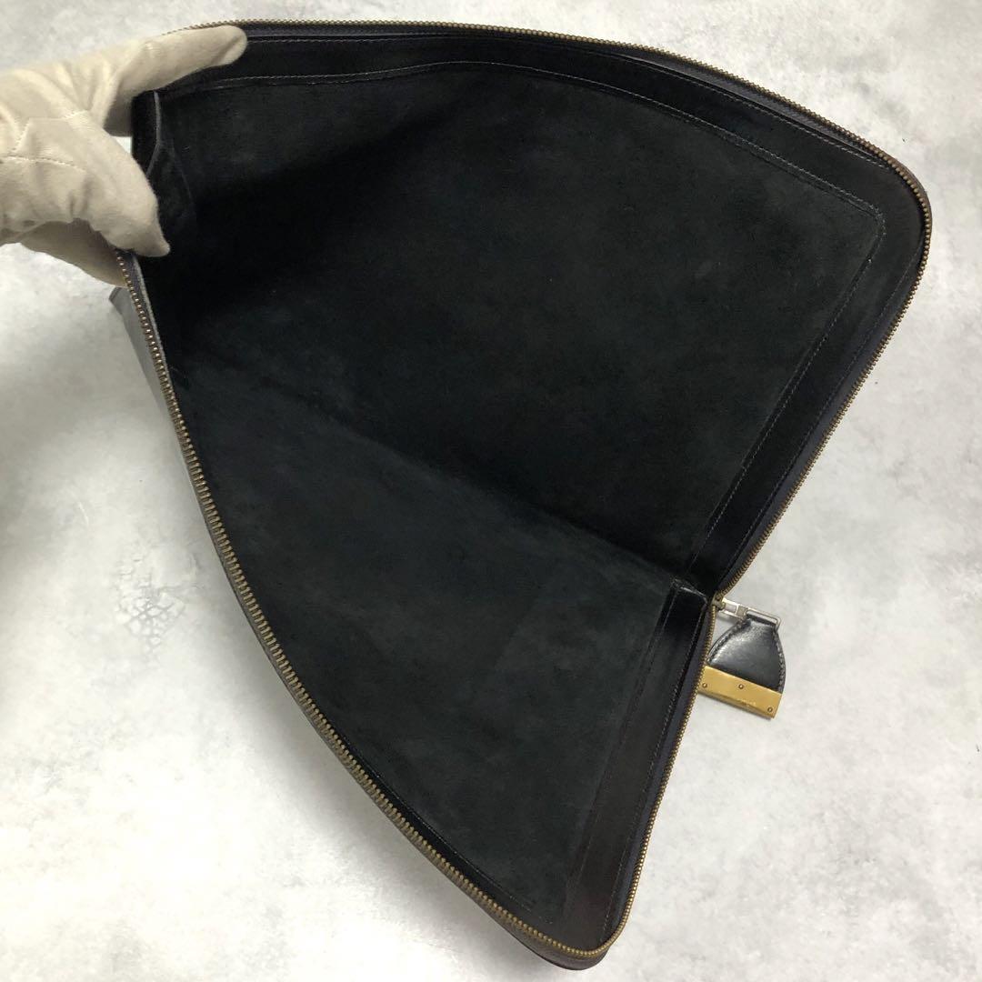美品✨エルメス ボックスカーフ クラッチバッグ レザー ブラック ゴールド金具 エルメス ボックスカーフ クラッチバッグ レザー ブラック