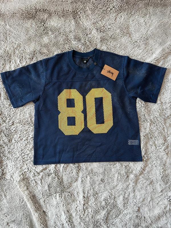 美品 STUSSY メッシュ Tシャツ 80番 ネイビー - メルカリ