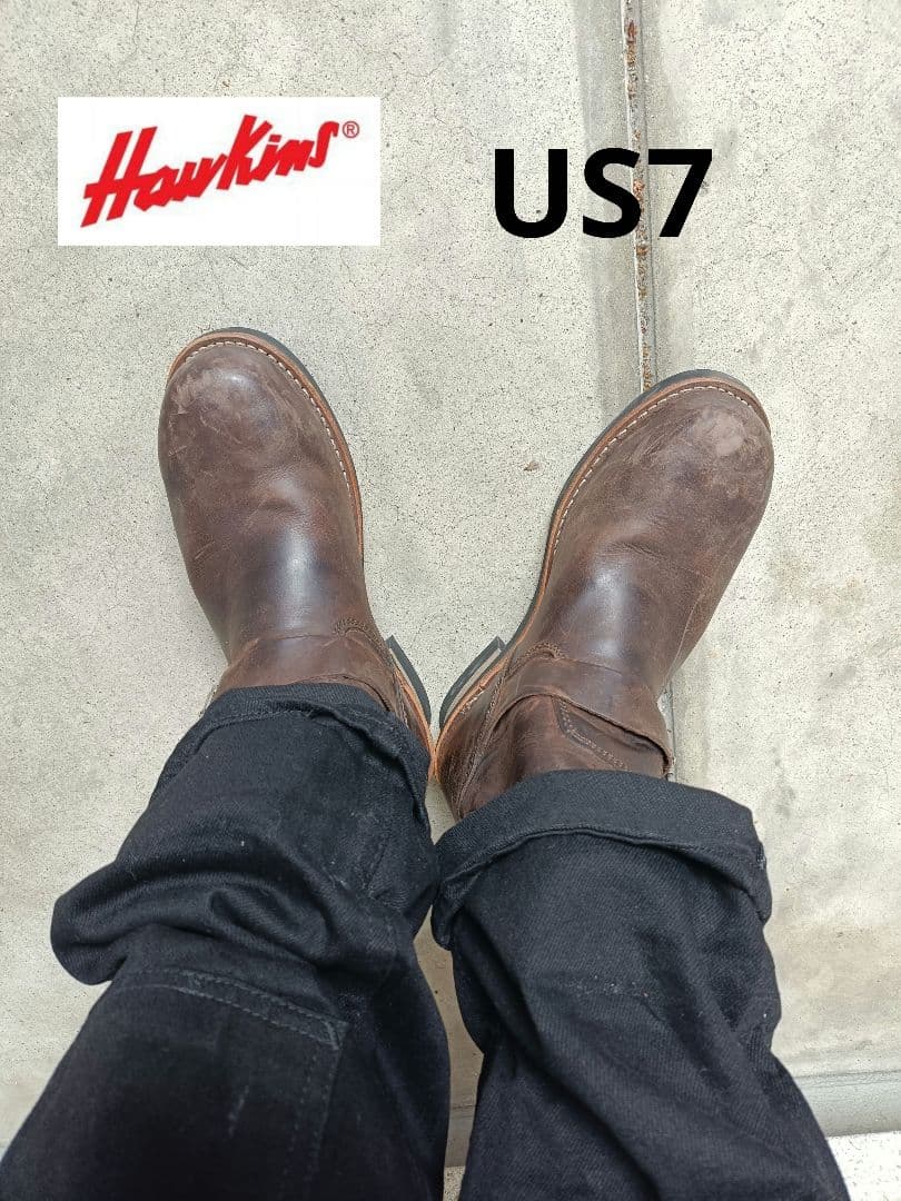 Hawkins エンジニアブーツ US7 ブラウン アメカジ　バイカー