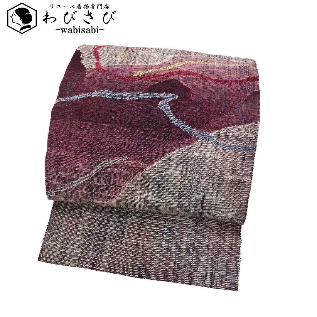 名古屋帯 真綿紬 抽象柄 O-5717目立った傷や汚れなし