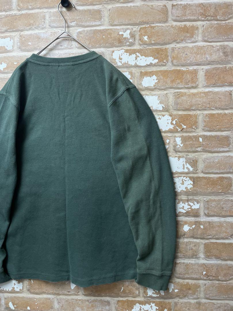 80s LLBean エルエルビーン　サーマル　ロンT 緑　ヘンリーネック　古着