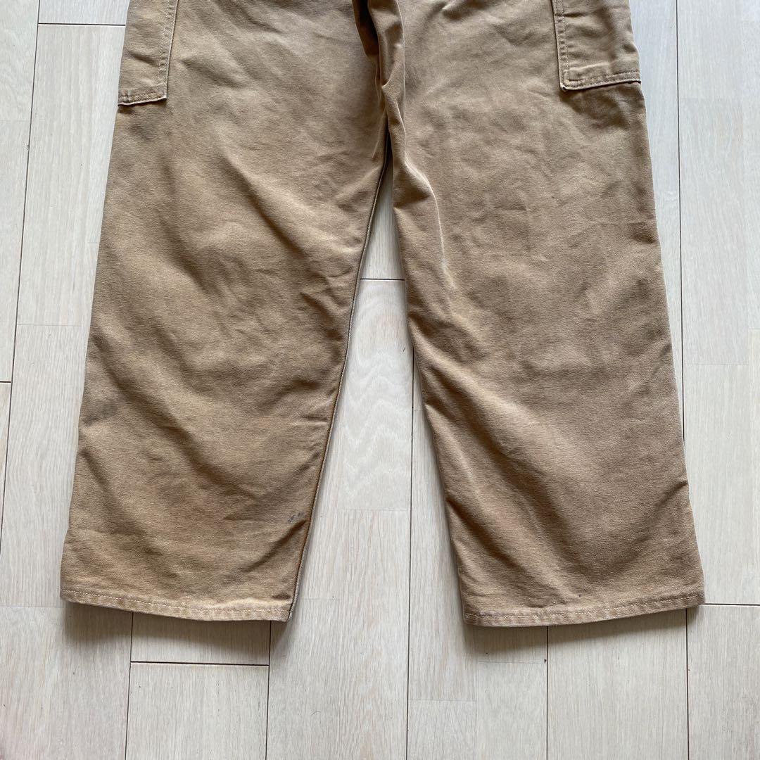 USA製 Carhartt ブラウンダック ダブルニー オーバーオール
