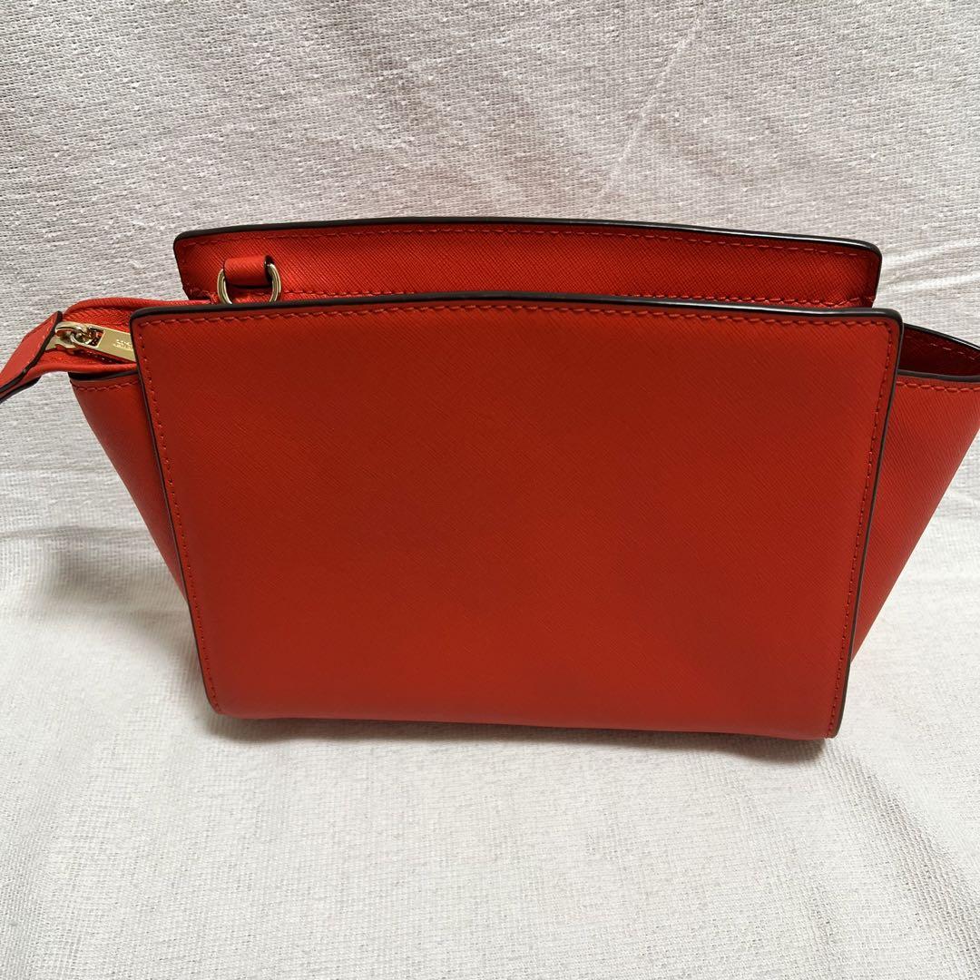 【美品】マイケルコース　クラッチ　ショルダーバック　レザー　2wayオレンジ系