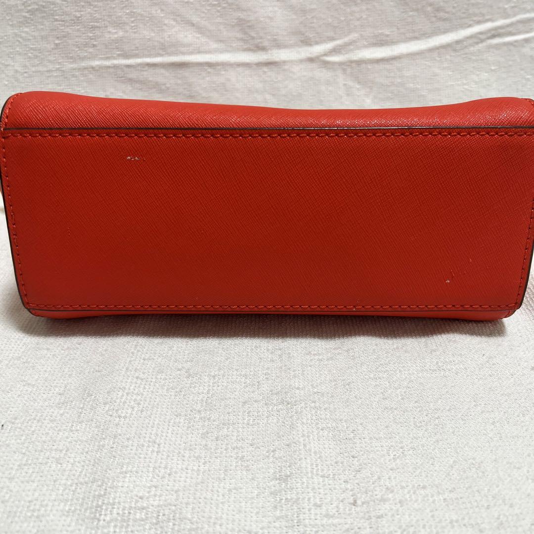 【美品】マイケルコース　クラッチ　ショルダーバック　レザー　2wayオレンジ系