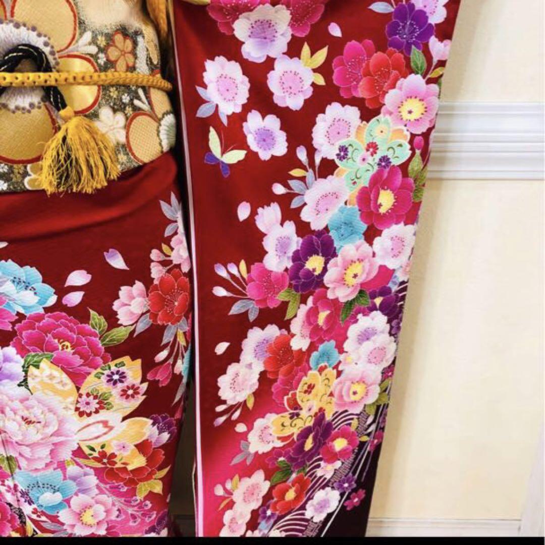 正絹振袖‼️豪華絢爛花々きらびやか‼️人気赤地激可愛金彩金箔刺繍圧巻‼️安心フルセット 正絹振袖‼️豪華絢爛花々きらびやか‼️人気赤地激可愛金彩金箔