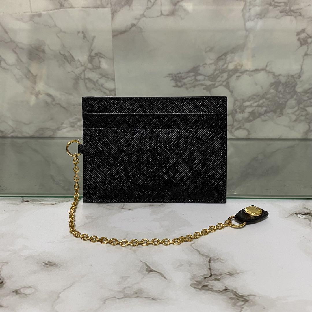 新品 未使用 PRADA プラダ カードケース パスケース ブラック 黒 レザー