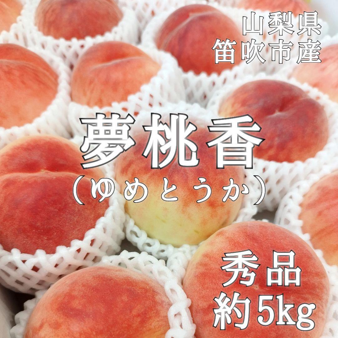 即日発送　 硬桃　『夢桃香』特秀　5kg/箱　 贈答品　山梨県産 即日発送 硬桃 『夢桃香』 5kg/箱 贈答品 山梨県産 - メルカリ
