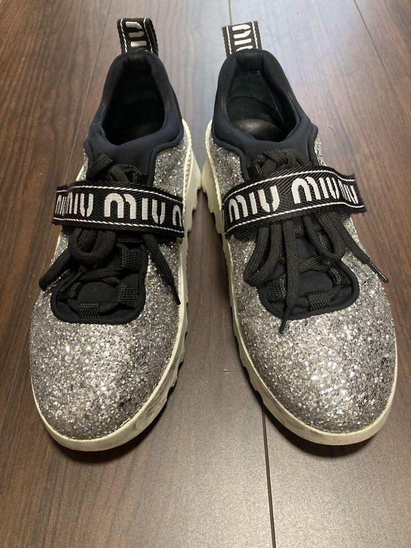 ミュウミュウ GLITTER13 グリッター ファブリック スニーカー 5E761C レディース ホワイト シルバー MIUMIU 中古  【アパレル・小物】 : 224233 : TURUYA - 通販 - Yahoo!ショッピング