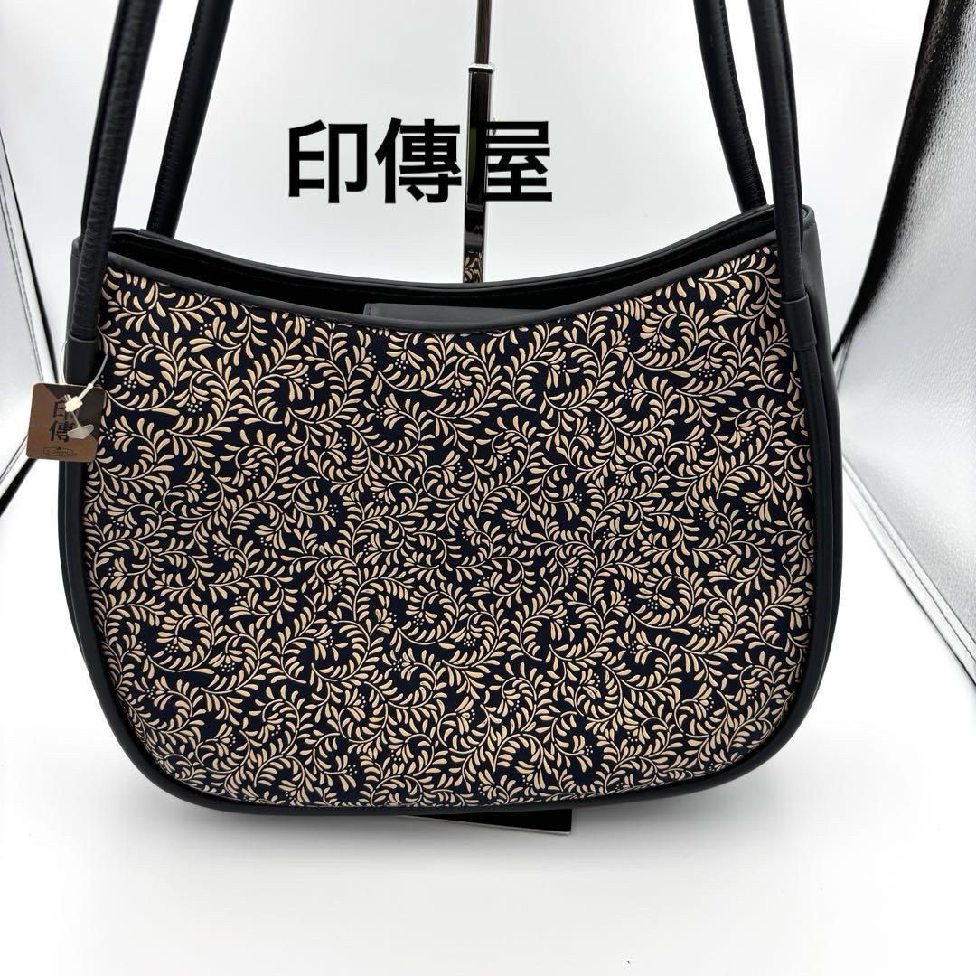 未使用品級　印傳屋　花柄ショルダーバッグ