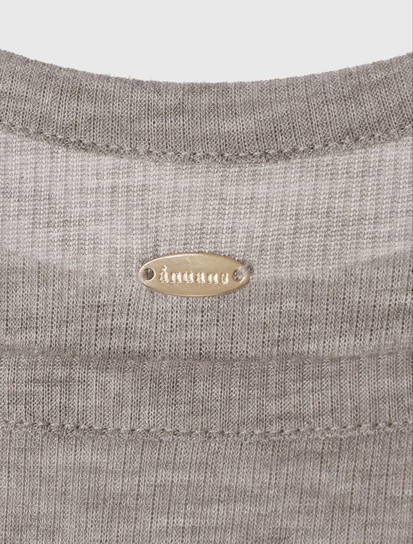 anuans シアーテレコレイヤーカットトップス