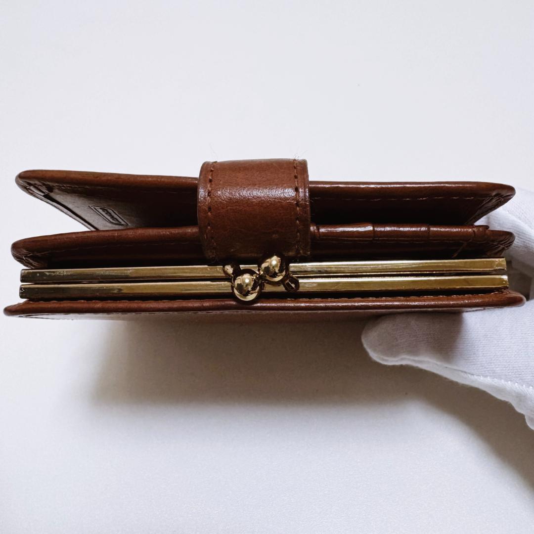 VINTAGE COACH コーチ がま口 2つ折財布 オールレザー - メルカリ
