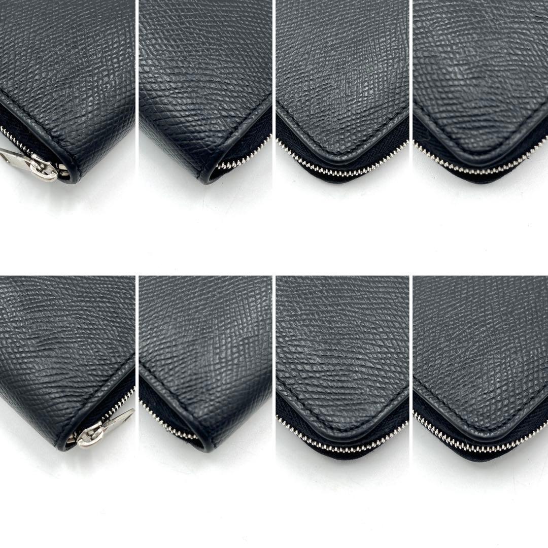 【現行モデル・美品】セリーヌ 長財布 ラウンドジップ ロゴ レザー ブラック