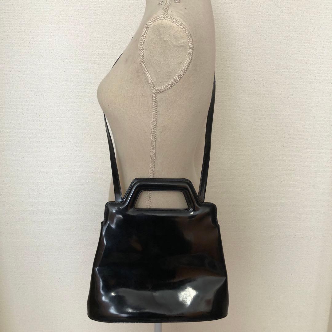 フェラガモ ハンド ショルダーバッグ ガンチーニ 黒 フォーマル FU109