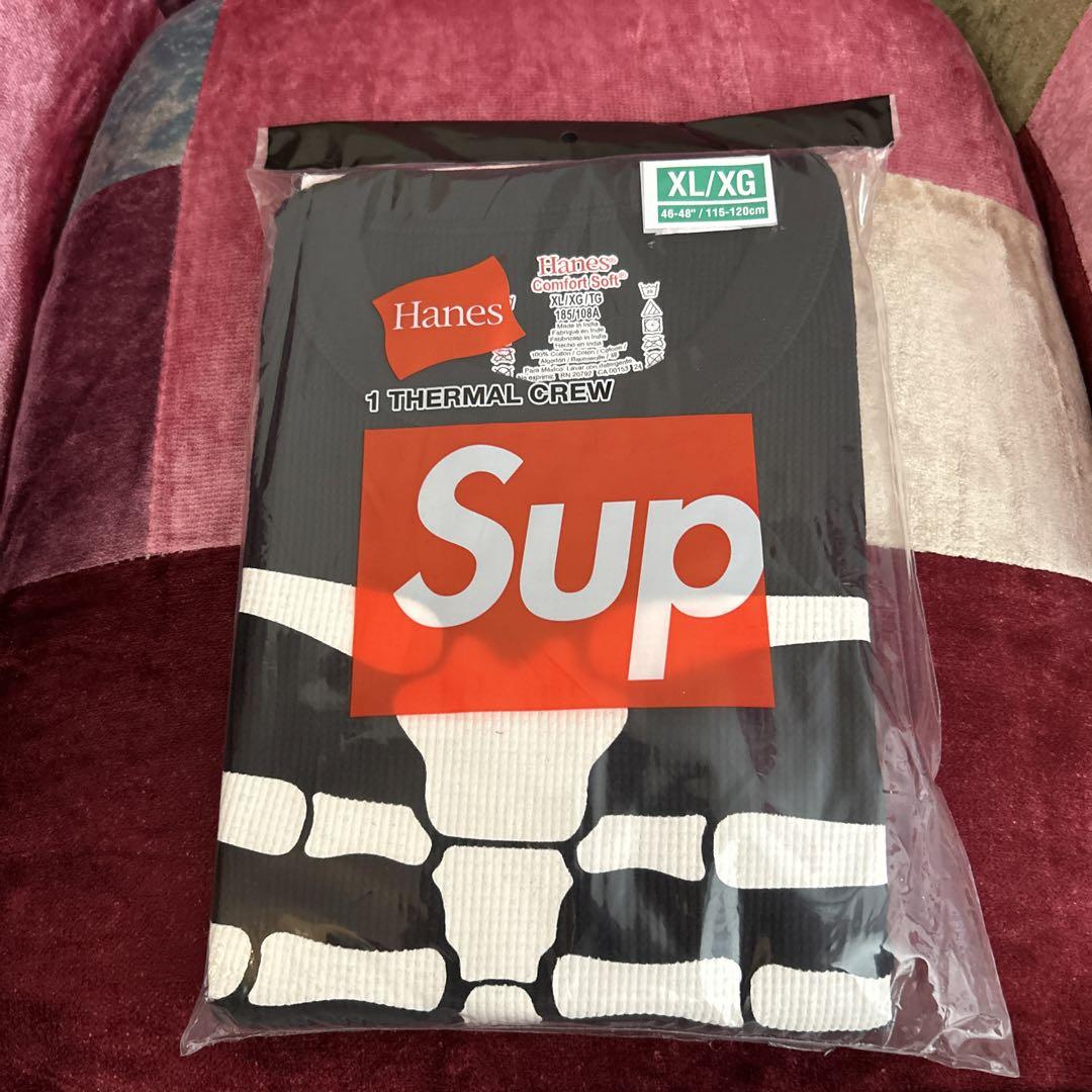 新品未使用supreme hanes bones thermal crew XL