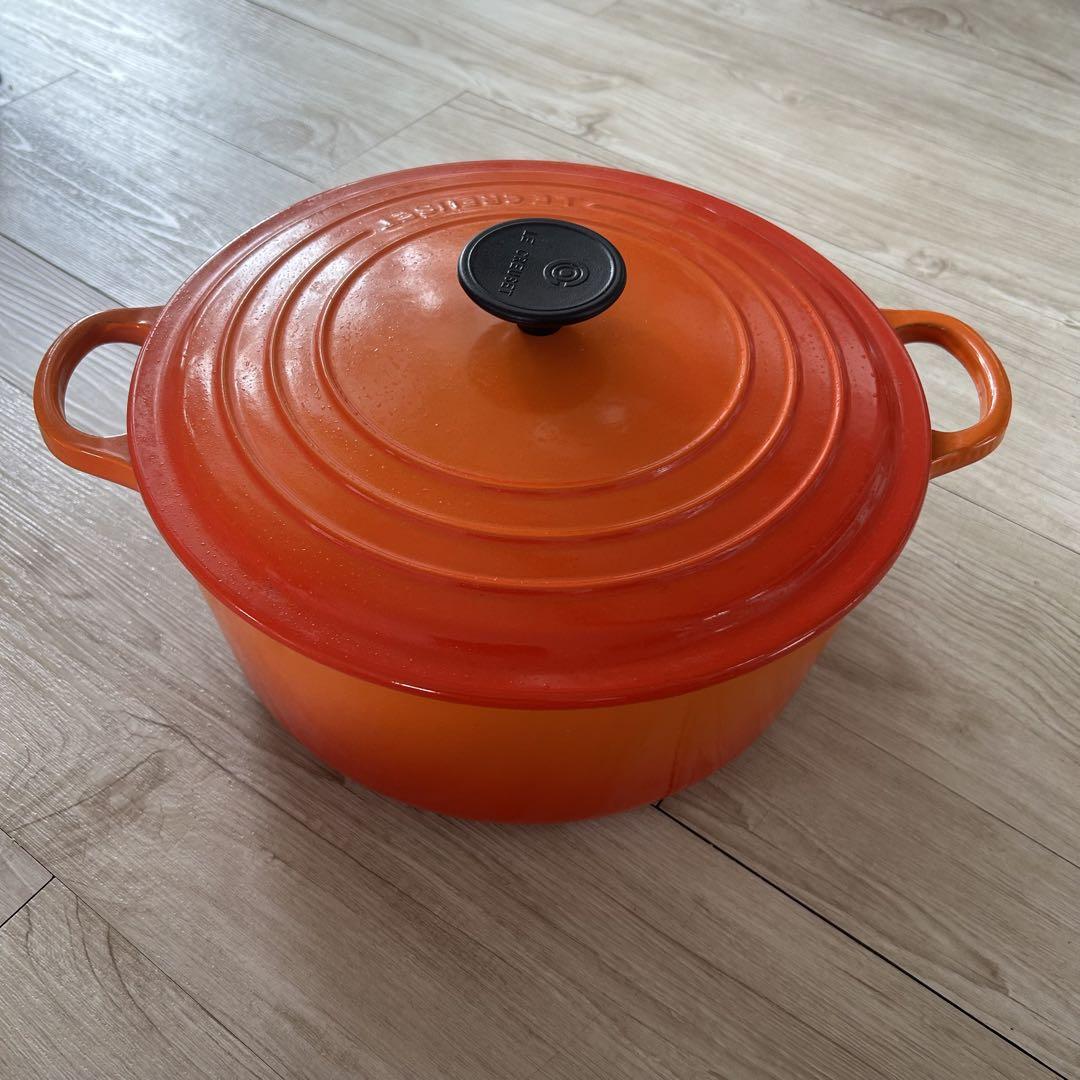 ル・クルーゼ　大　26cm オレンジ　Le Creuset 両手鍋 鋳物