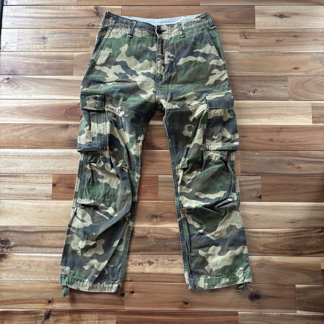 レア！！ A BATHING APE エイプ カモ カーゴ パンツ Sサイズ