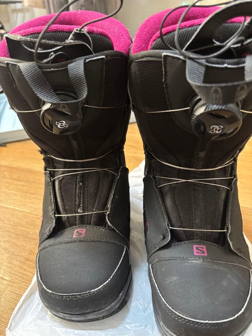 SALOMON スノーボードブーツ ブラック ピンク23.5cm SALOMON