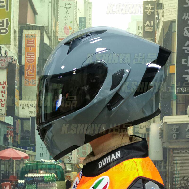 セメントグレーシステムヘルメットライト黒色シールドバイクヘルメットダブルシールド セメントグレーシステムヘルメットライト黒色シールドバイクヘルメットダブルシールド